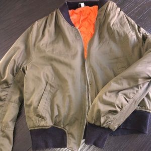 Army Green Casual Bomber Jacket